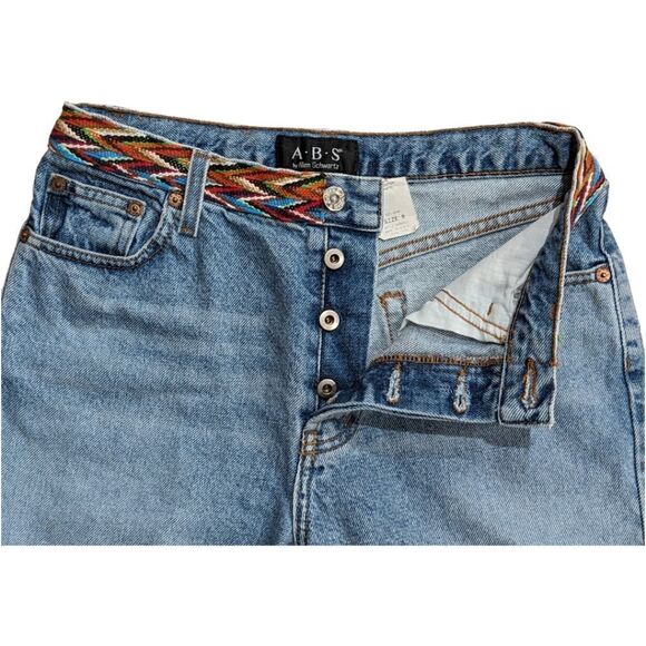 Rare VTG Y2K A.B.S Allen Schwartz Women's Embellished Western Ankle Jeans Sz 8 - Picture 4 of 10